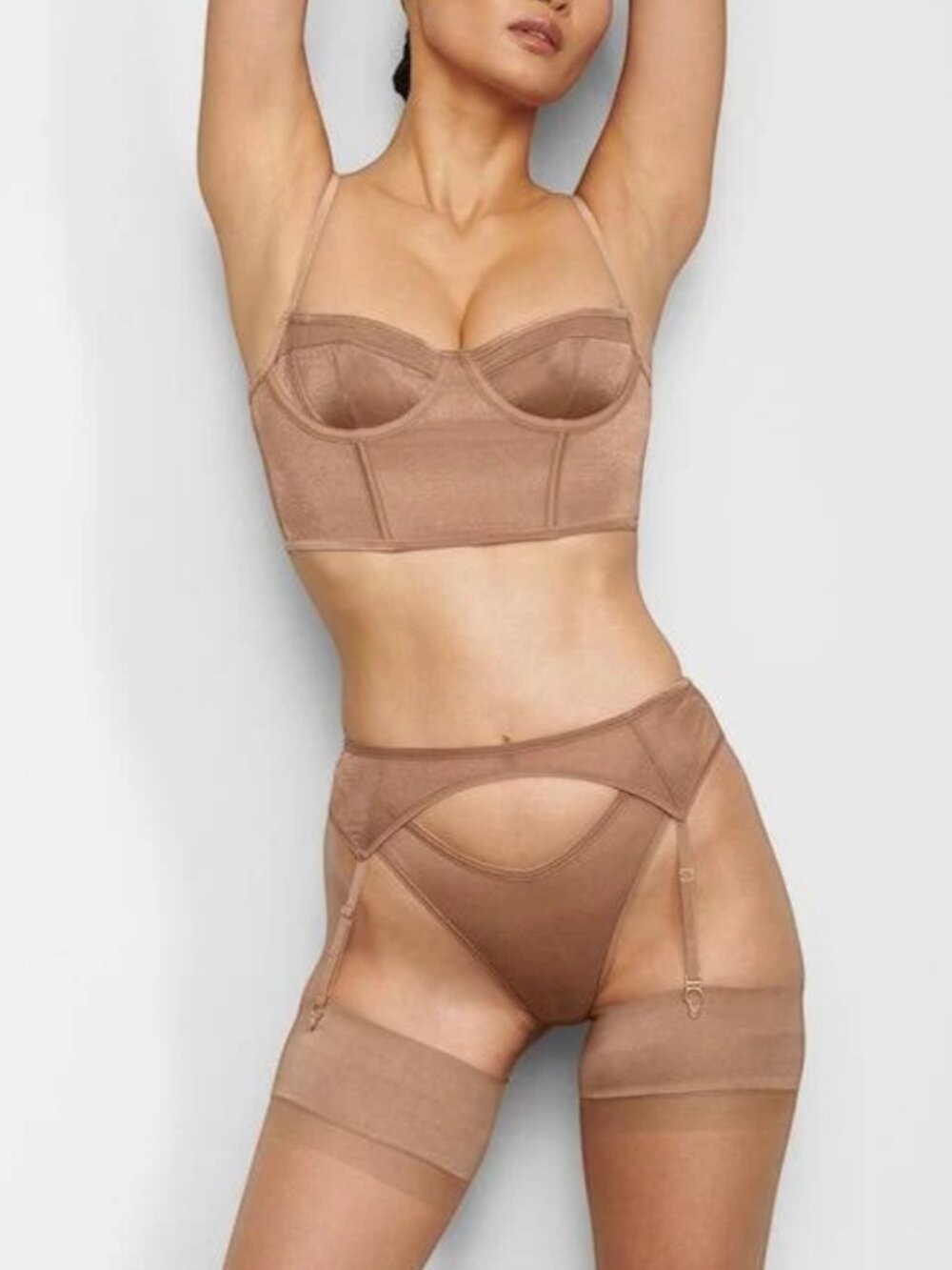 SKIMS Glissenette Garter Belt Sienna M Sheer Adjustable